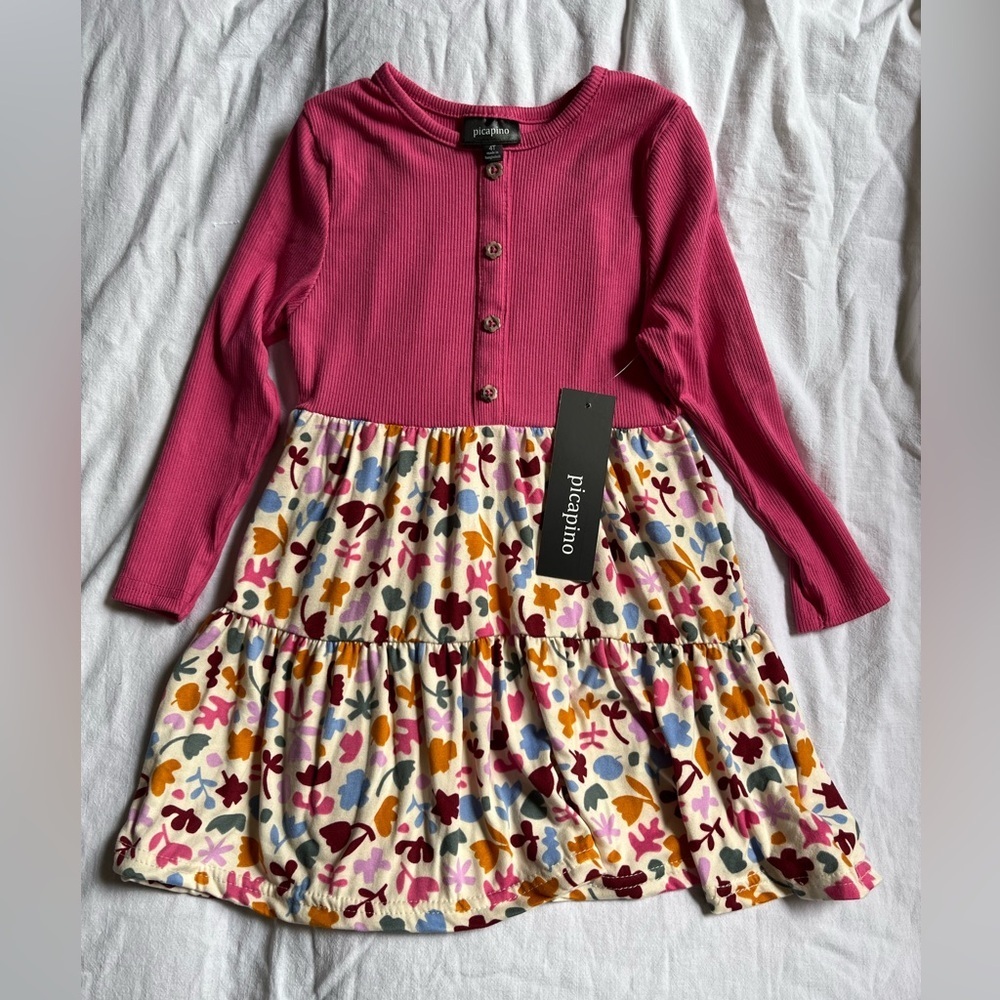 2 Pack Picapino Lightweight Casual Dresses 4T - Picture 2 of 6
